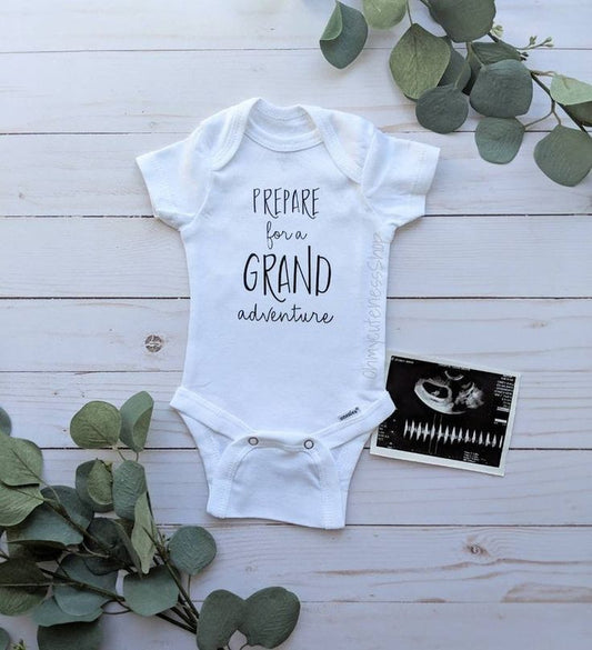 Baby Announcement Onesie | Prepare For A Grand Adventure