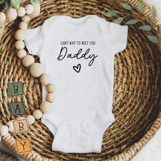 Baby Announcement Onesie | Cant't Wait To Meet You Daddy