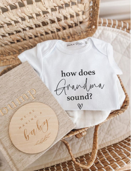 Baby Announcement Onesie | How Does Grandma/Grandpa Sound?