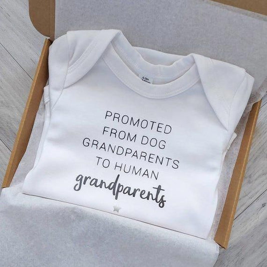 Baby Announcement Onesie | Promoted From Dog Grandparents